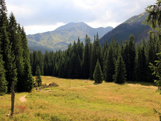 Widok ze schroniska na Błyszcz i Bystrą